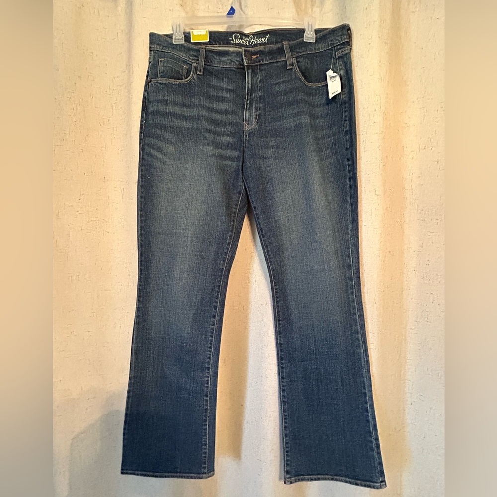 Old Navy Sweetheart Time to Shine Denim Bootcut Jeans Size 16 Long